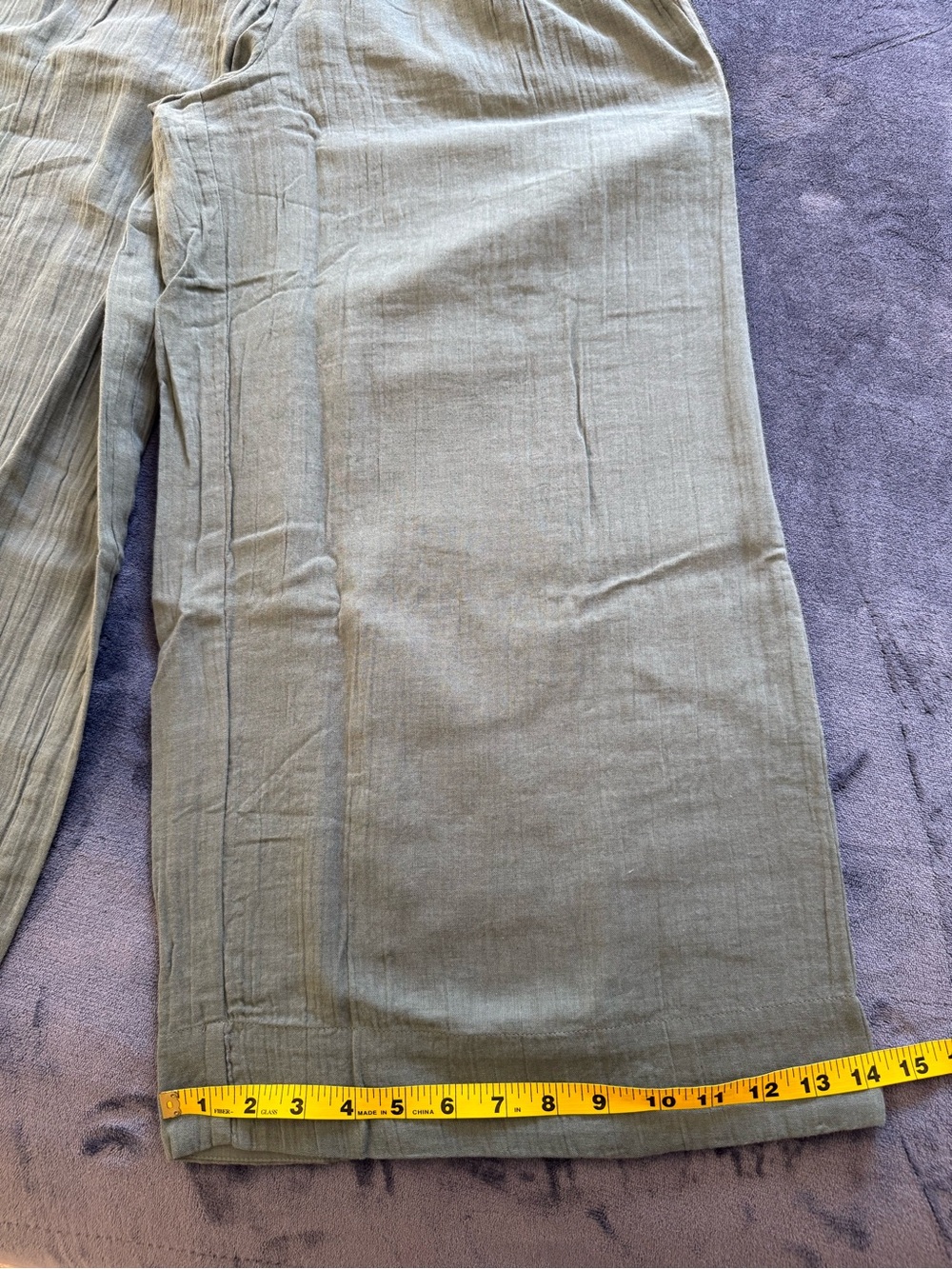 PACT NWT Coastal Double Gauze Organic Cotton Wide Leg Pants Sage Green L - Picture 6 of 9